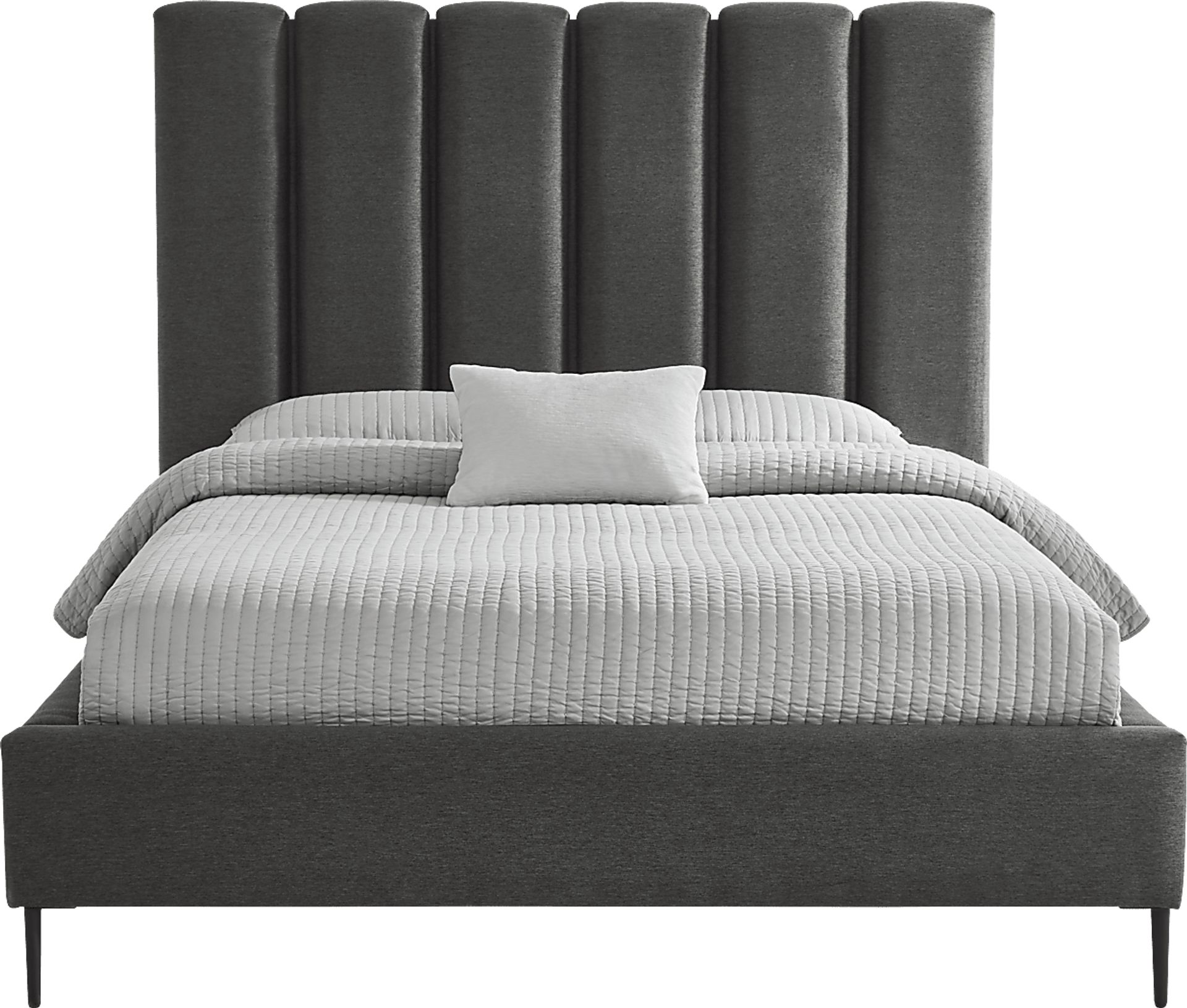 Holloway Dark Gray 3 Pc Queen Platform Bed - Image 1
