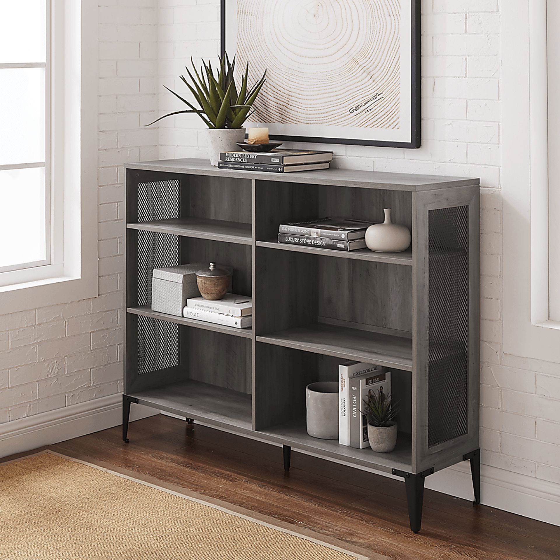 Holly Park Gray Bookshelf - Image 4