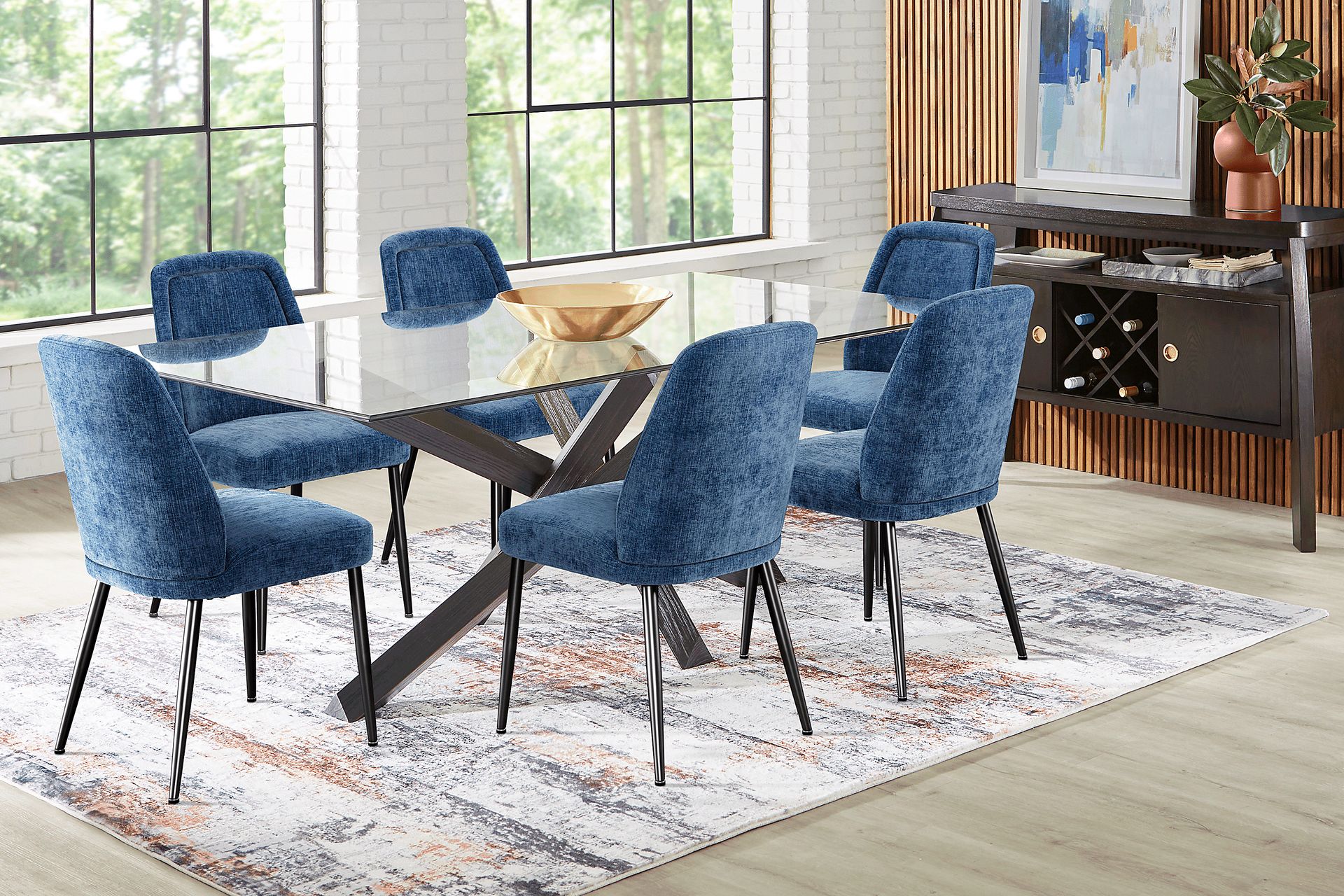 Hollybrooke Black 5 Pc Dining Room with Midnight Chairs - Image 1