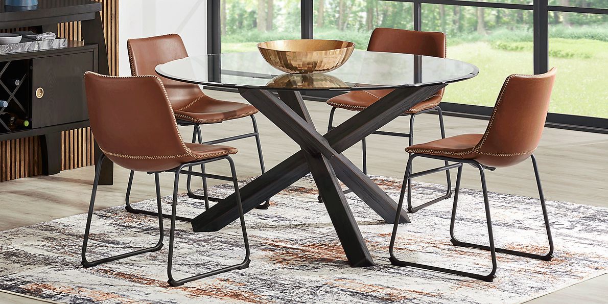 Rooms to go outlet round glass dining table