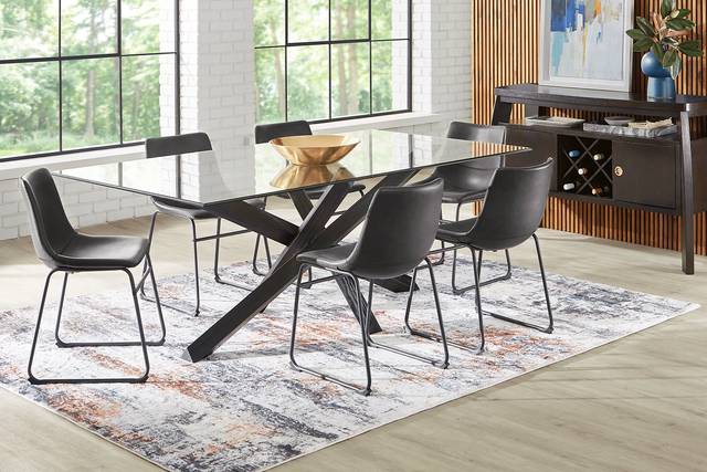 Hollybrooke Black 7 Pc Dining Room with Gray Chairs - Thumbnail - Image 1