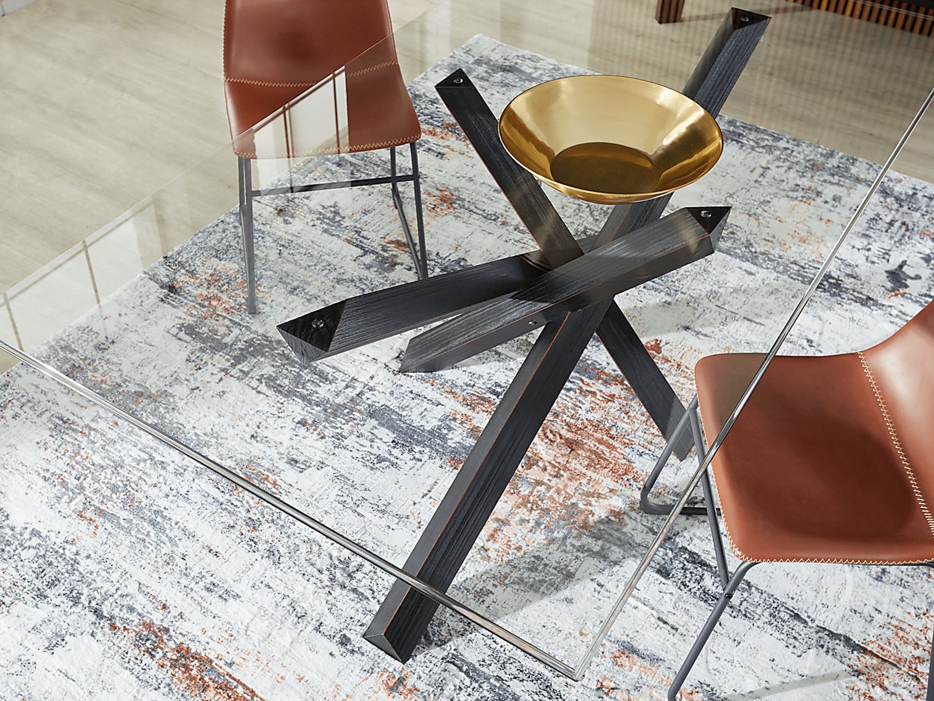 Hollybrooke Black 5 Pc Dining Room with Ink Chairs - Image 3