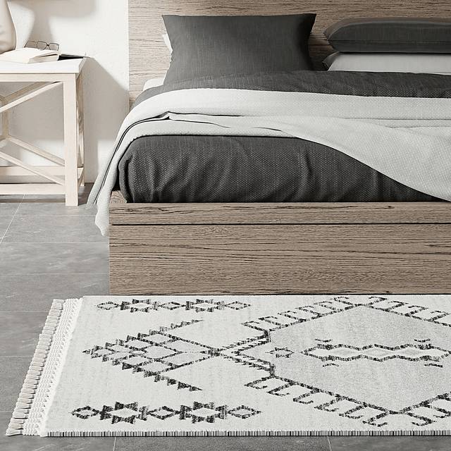 Holmas White/Black 8'3 x 10' Rug - Thumbnail - Image 3