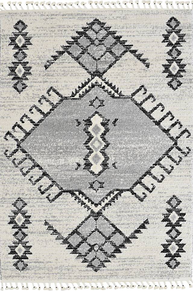 Holmas White/Black 8'3 x 10' Rug - Thumbnail - Image 1