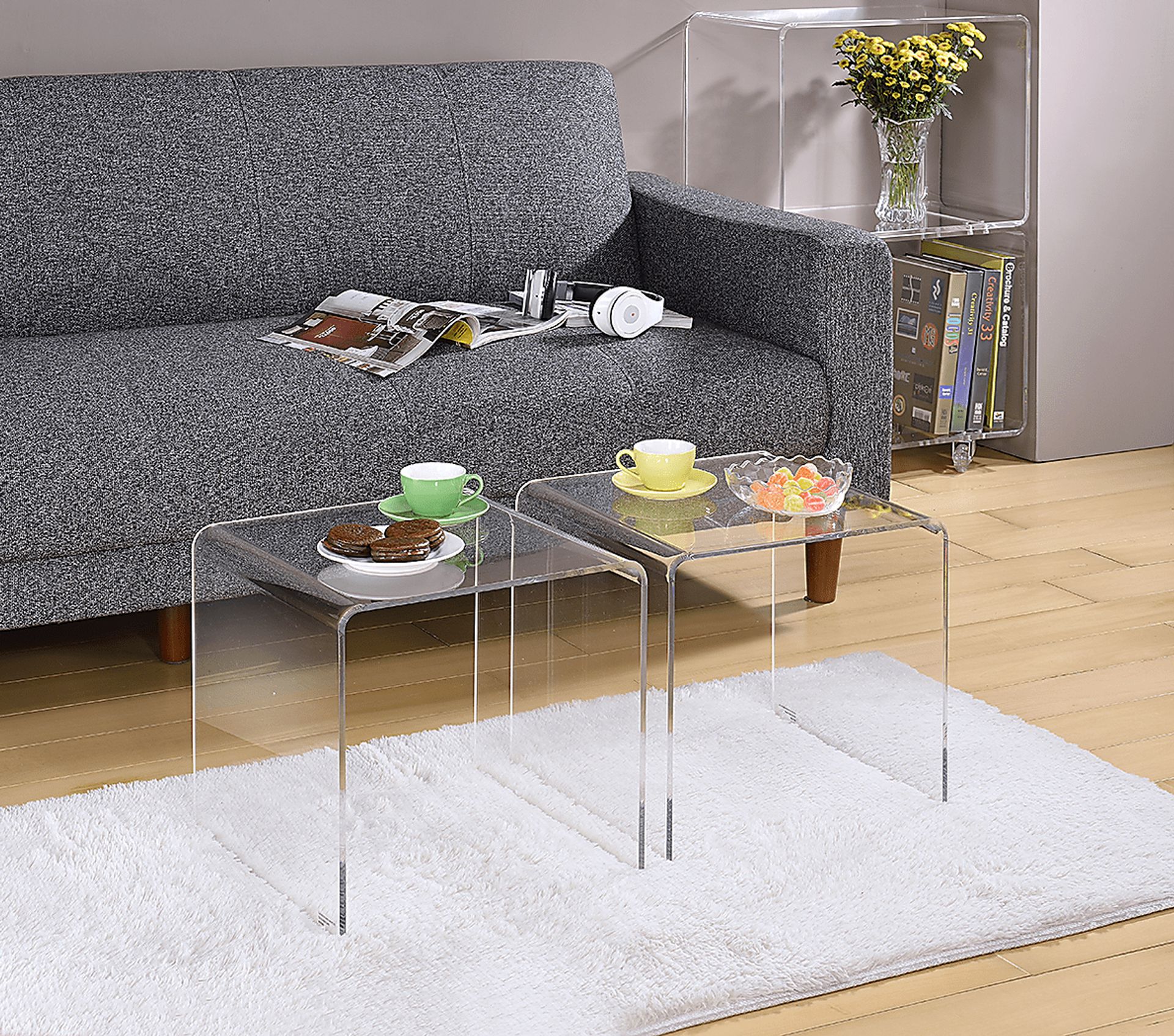 Holvan Clear Cocktail Table, Set of 2 - Image 3