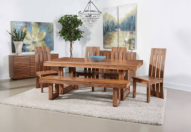 Holwyn Brown Dining Bench - Thumbnail - Image 5