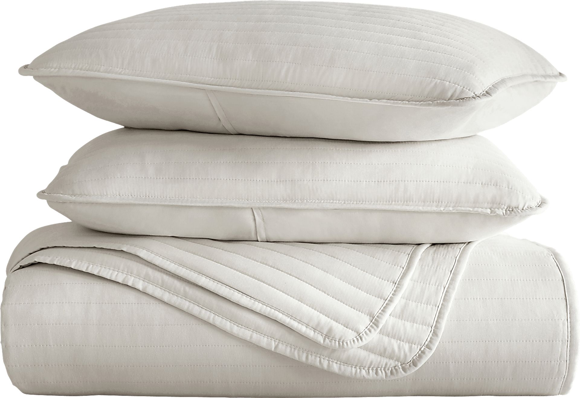 Honeybell Beige 3 Pc Queen Quilt Set - Image 2