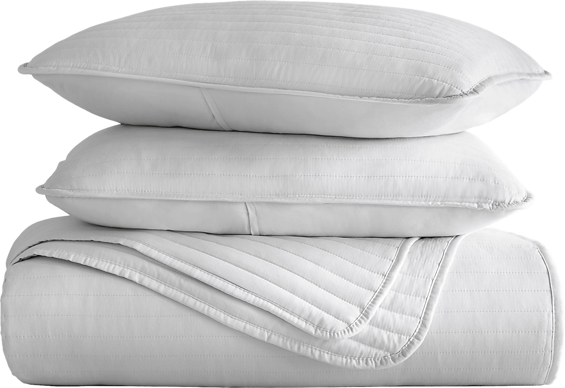 Honeybell Gray 3 Pc Queen Quilt Set - Image 2