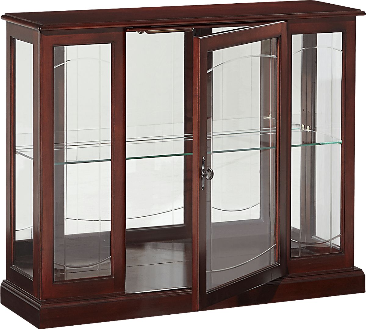 Honeyex Brown Dark Wood Display Cabinet | Rooms to Go