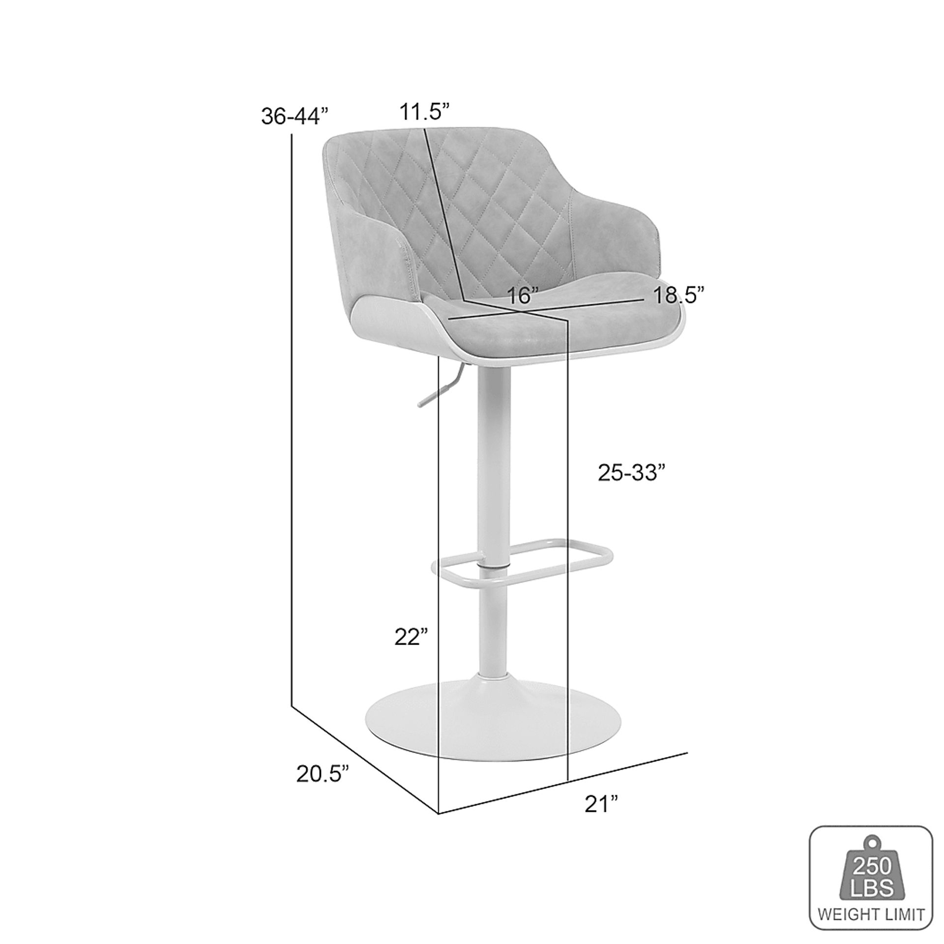 Honeypoint Taupe Barstool - Image 10