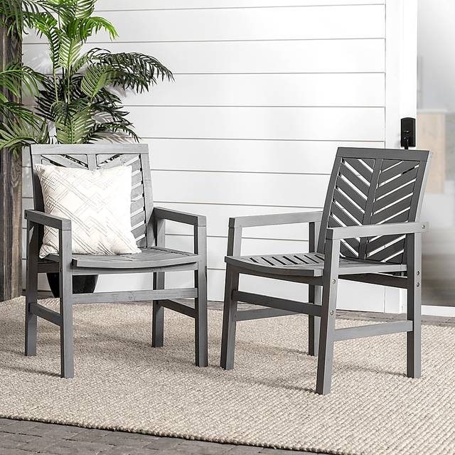 Honeytree Gray Outdoor Accent Chair, Set of 2 - Thumbnail - Image 3