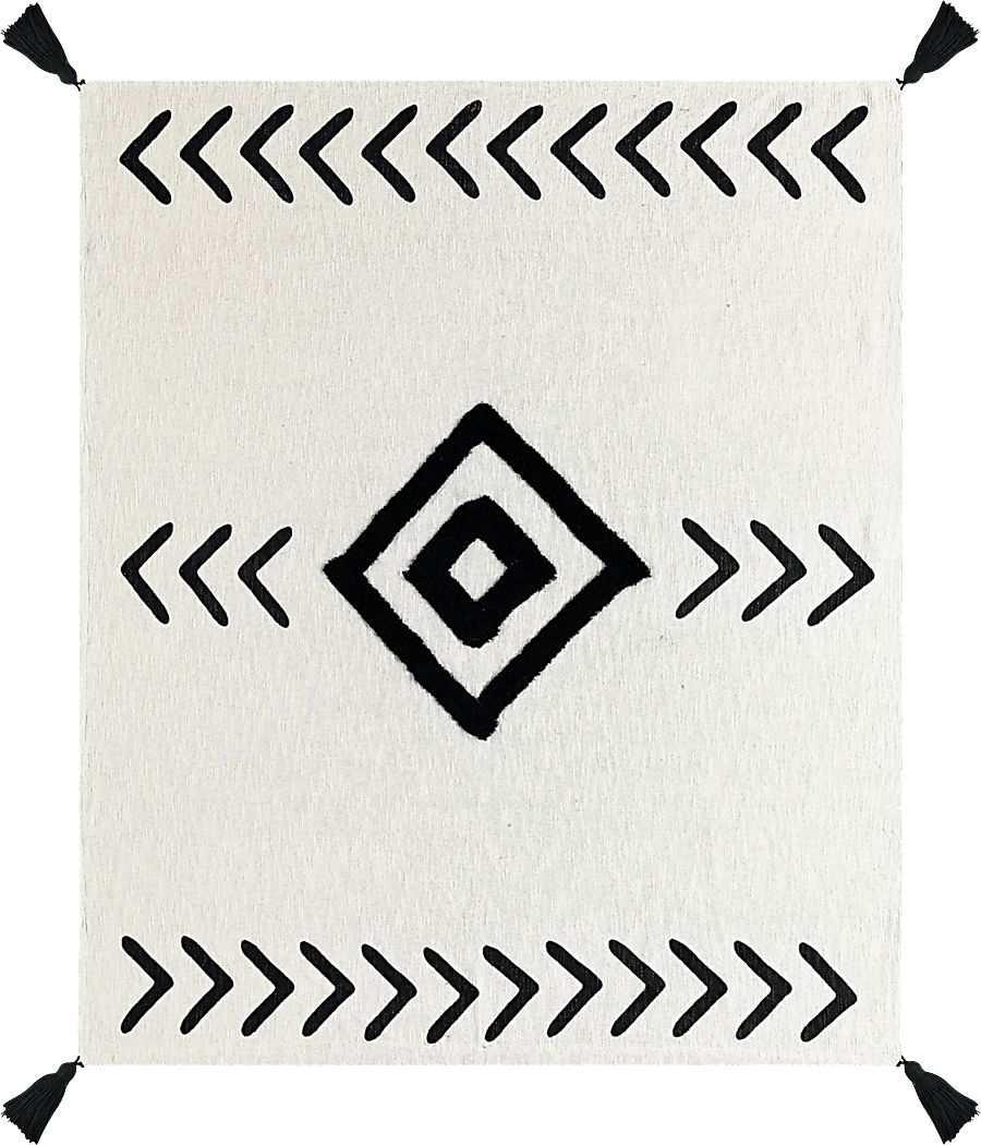 Hookstone V Black Throw Blanket