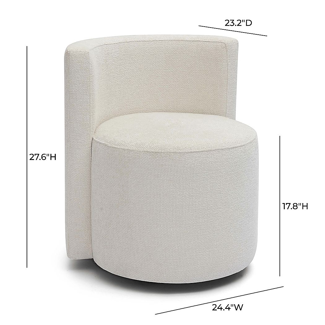 Hooksun I Cream Desk Chair - Thumbnail 4