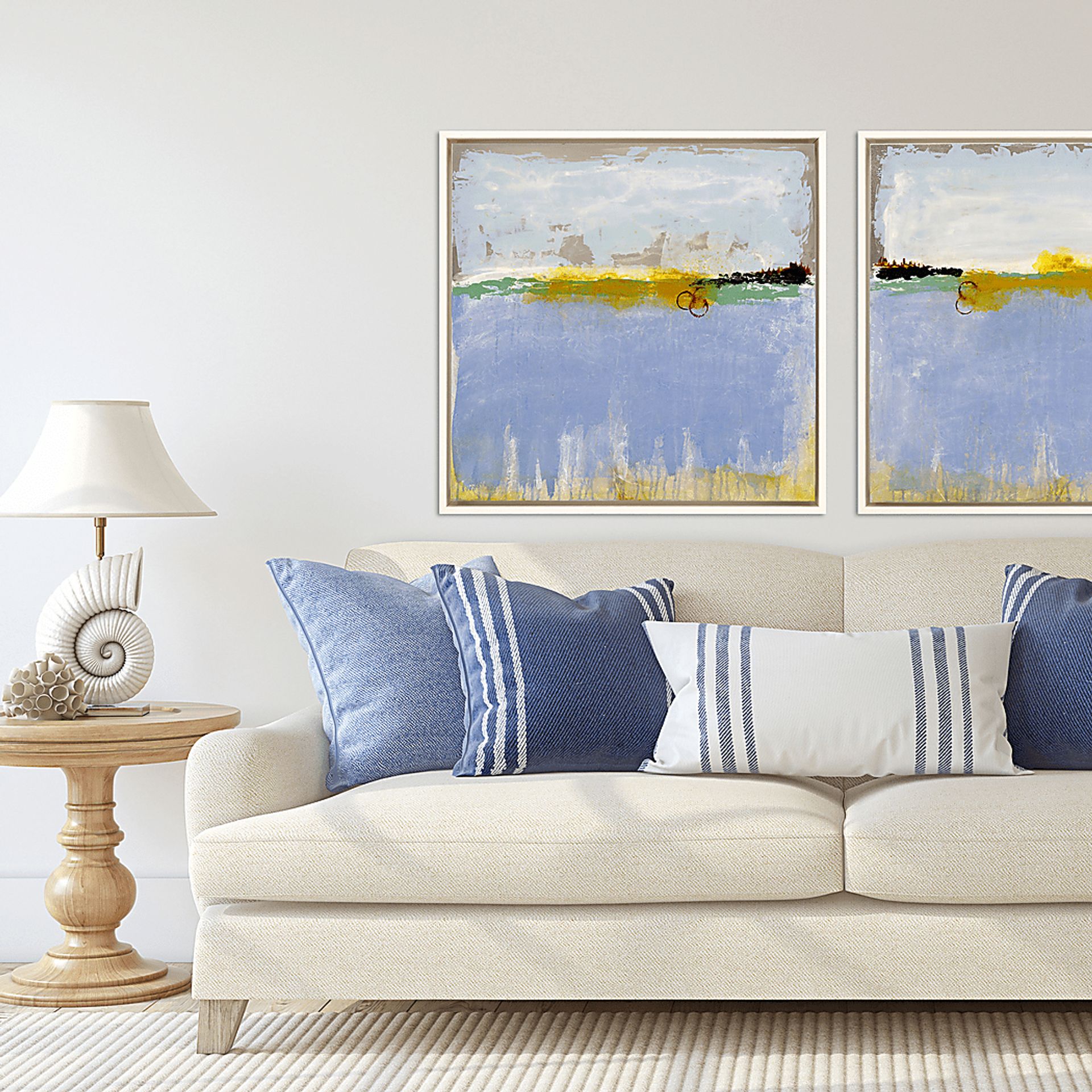 Horizon of Dreams I Blue Framed Artwork - Image 2