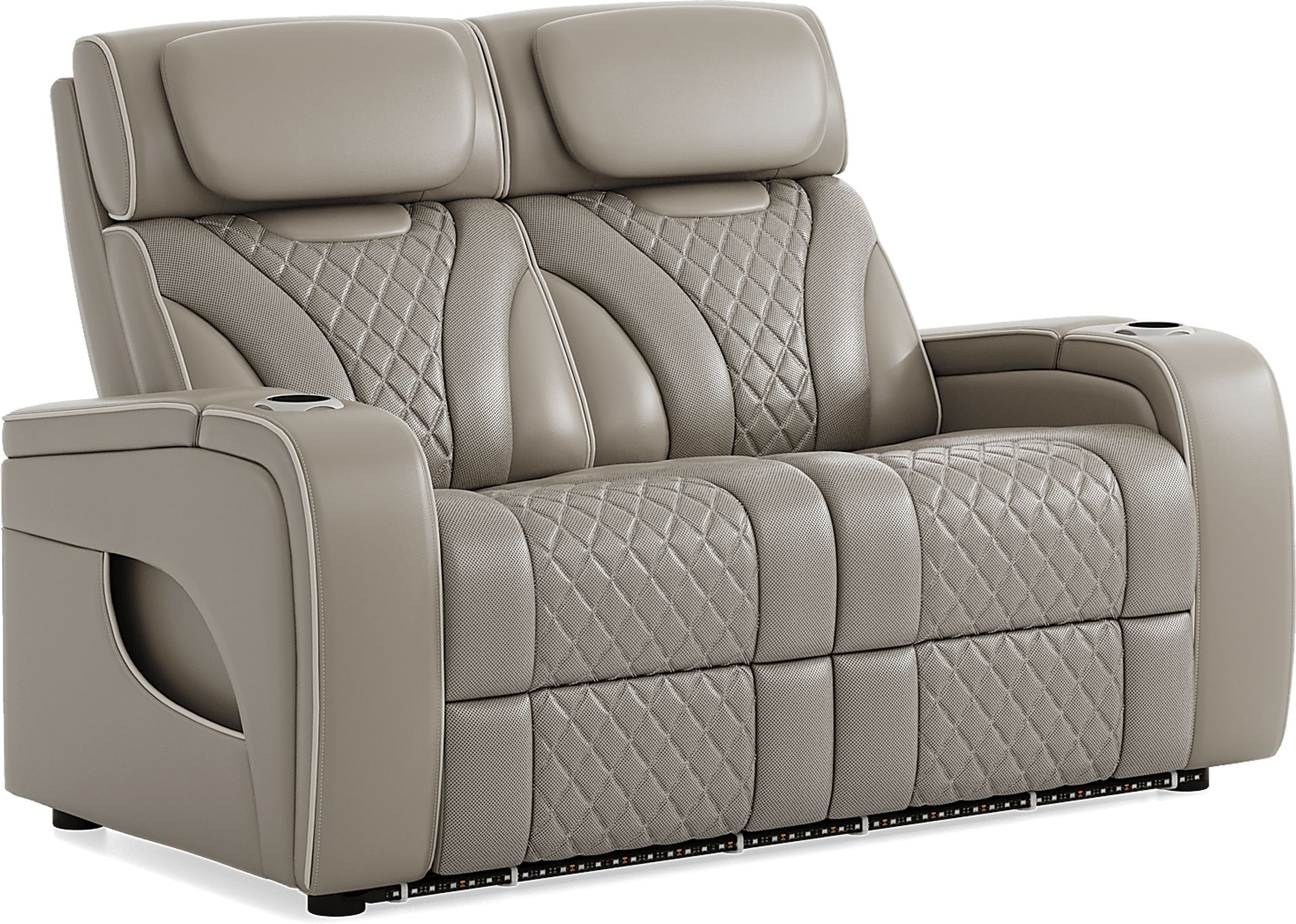 Horizon Ridge Beige Leather Loveseat - Image 3