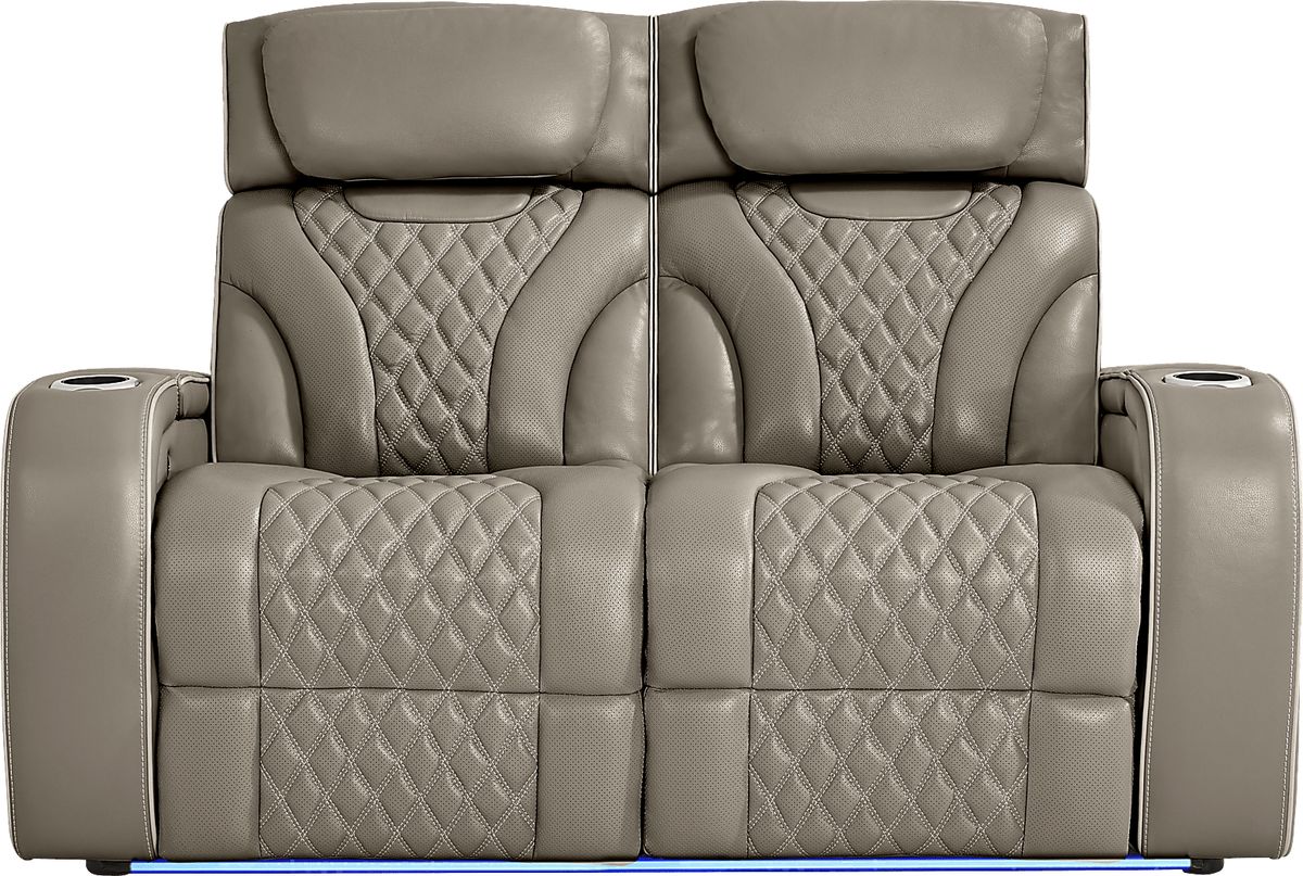 Horizon Ridge 2 Pc Beige Leather Triple Power Reclining Living Room Set