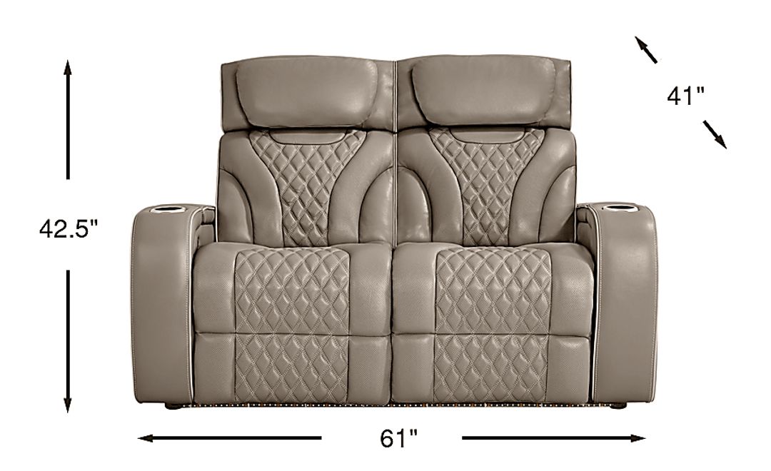 Horizon Ridge Leather Stationary Loveseat