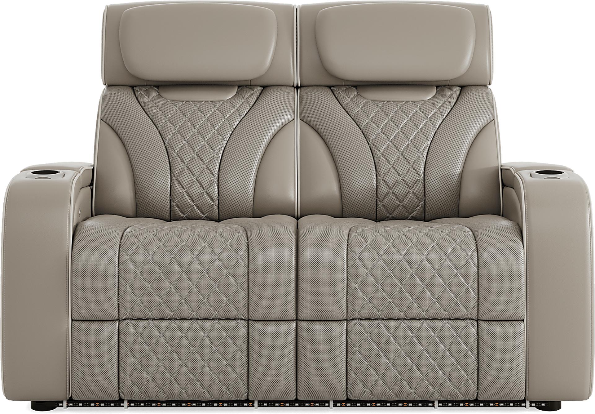 Horizon Ridge Beige Leather Loveseat