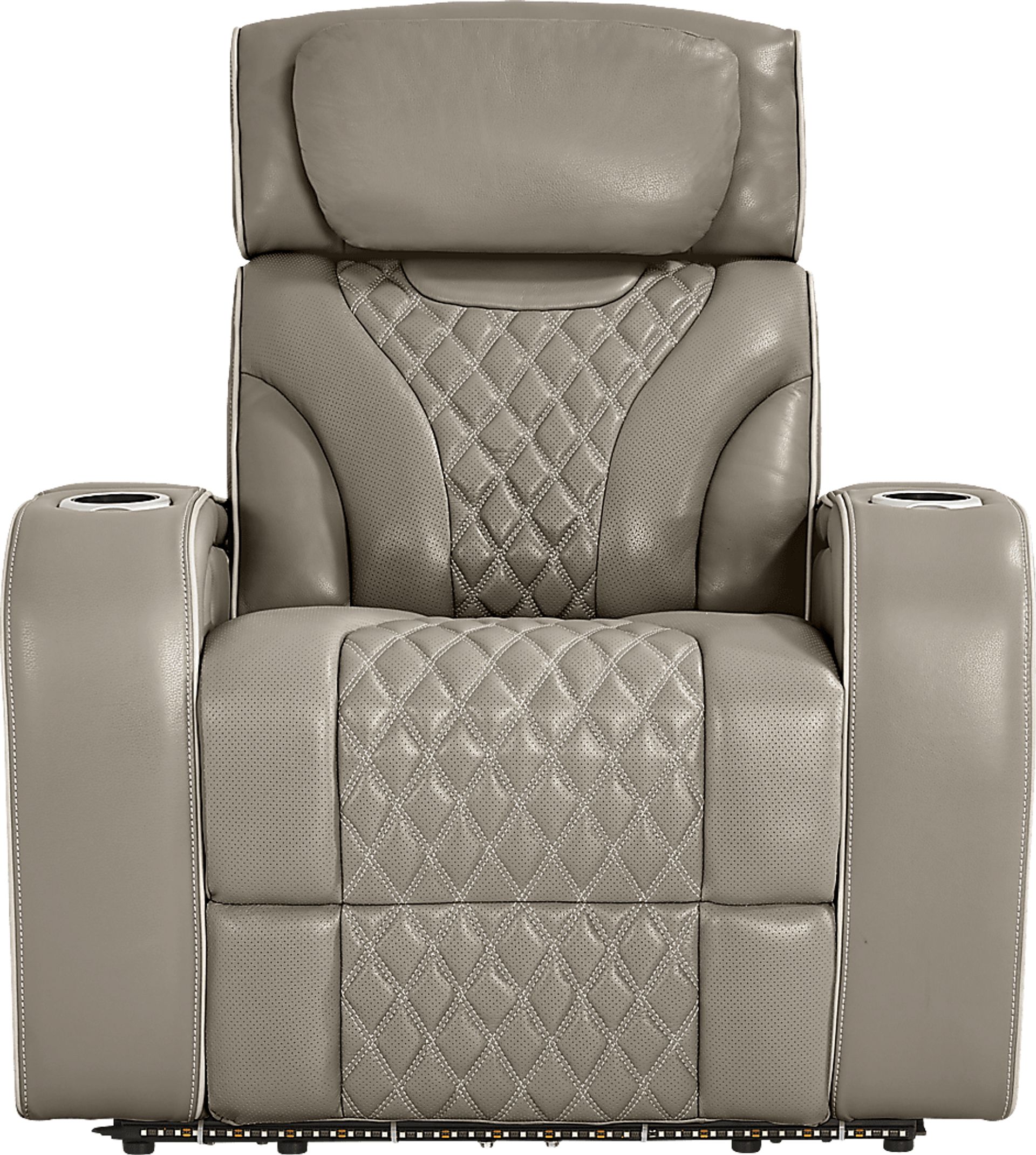 Horizon Ridge Beige Leather Triple Power Recliner with Massage and Heat - Image 2