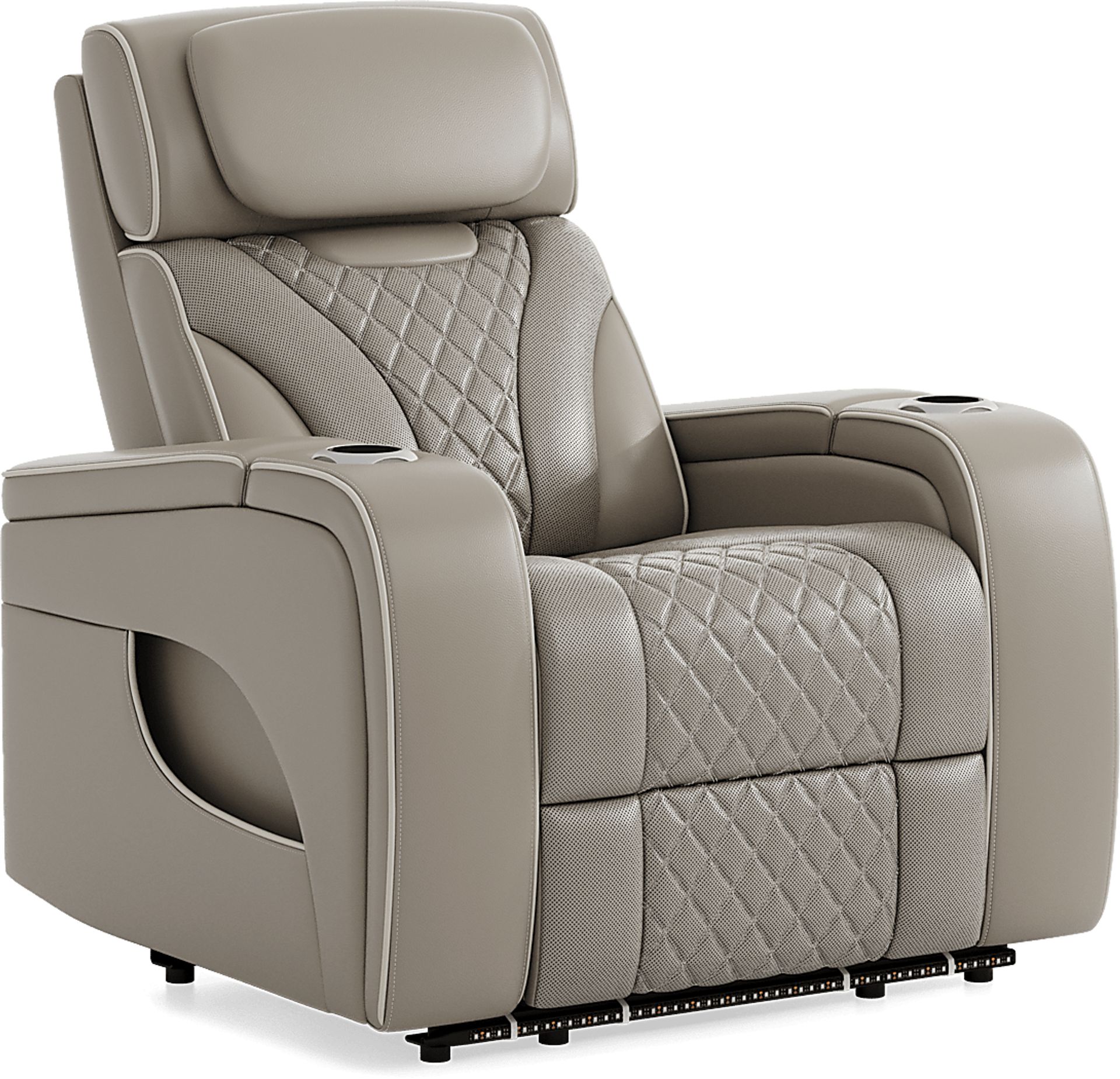 Horizon Ridge Beige Leather 6 Pc Triple Power Reclining Living Room with Massage and Heat - Image 29