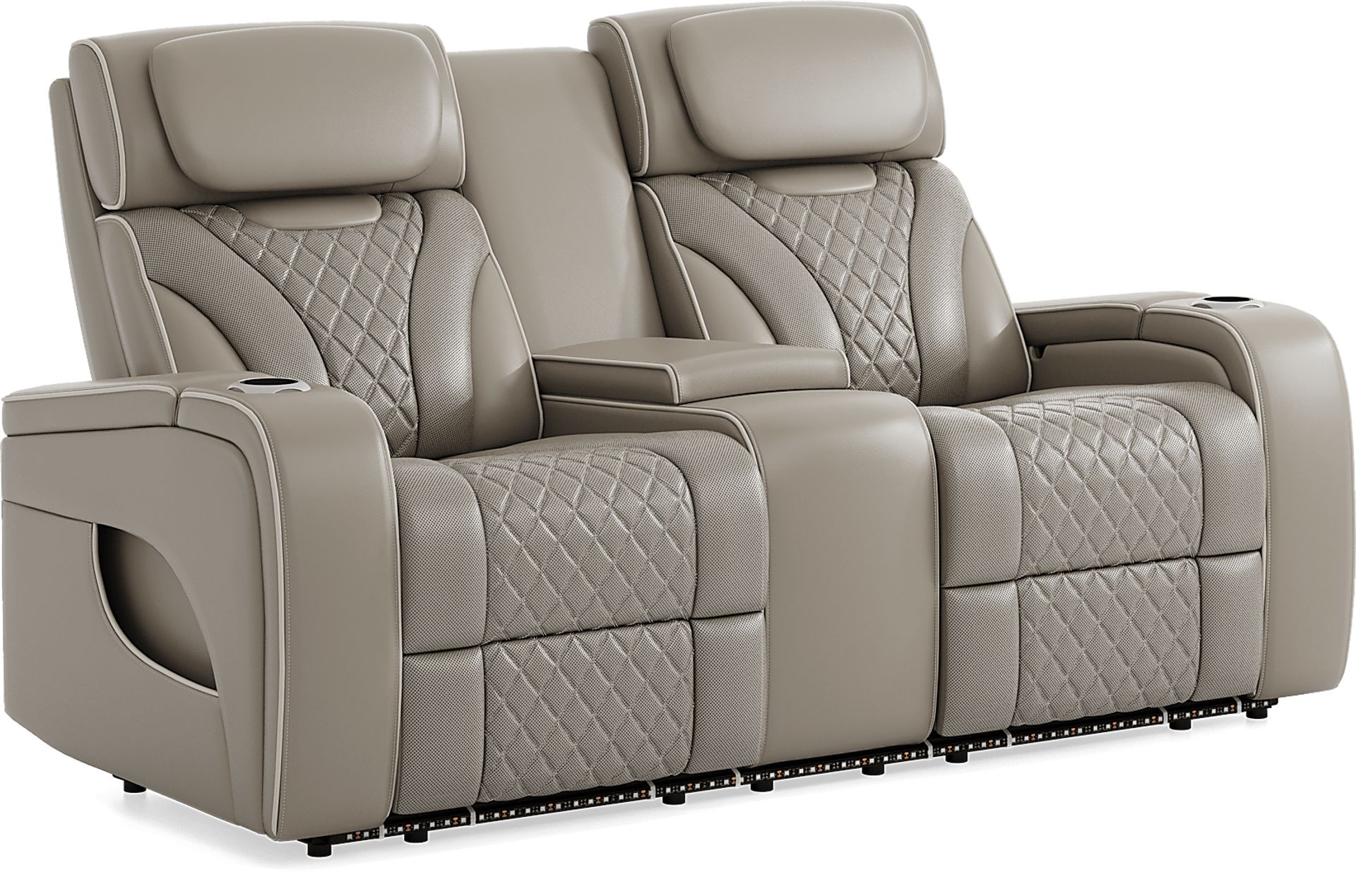 Horizon Ridge Beige Leather 6 Pc Triple Power Reclining Living Room with Massage and Heat - Image 15