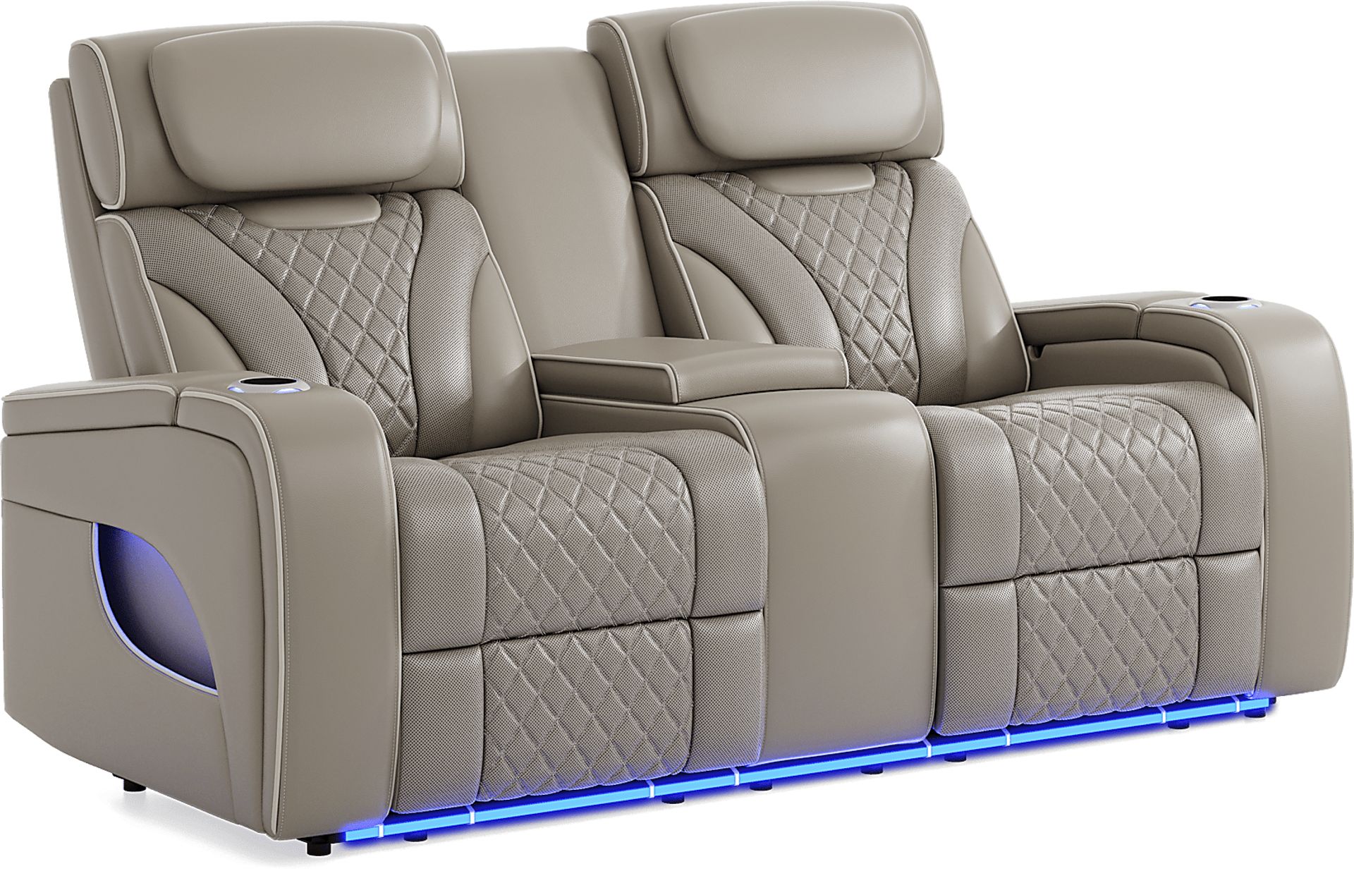 Horizon Ridge Beige Leather 6 Pc Triple Power Reclining Living Room with Massage and Heat - Image 16
