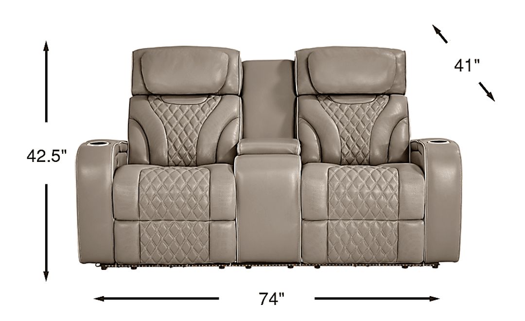 Horizon Ridge Leather Triple Power Reclining Loveseat