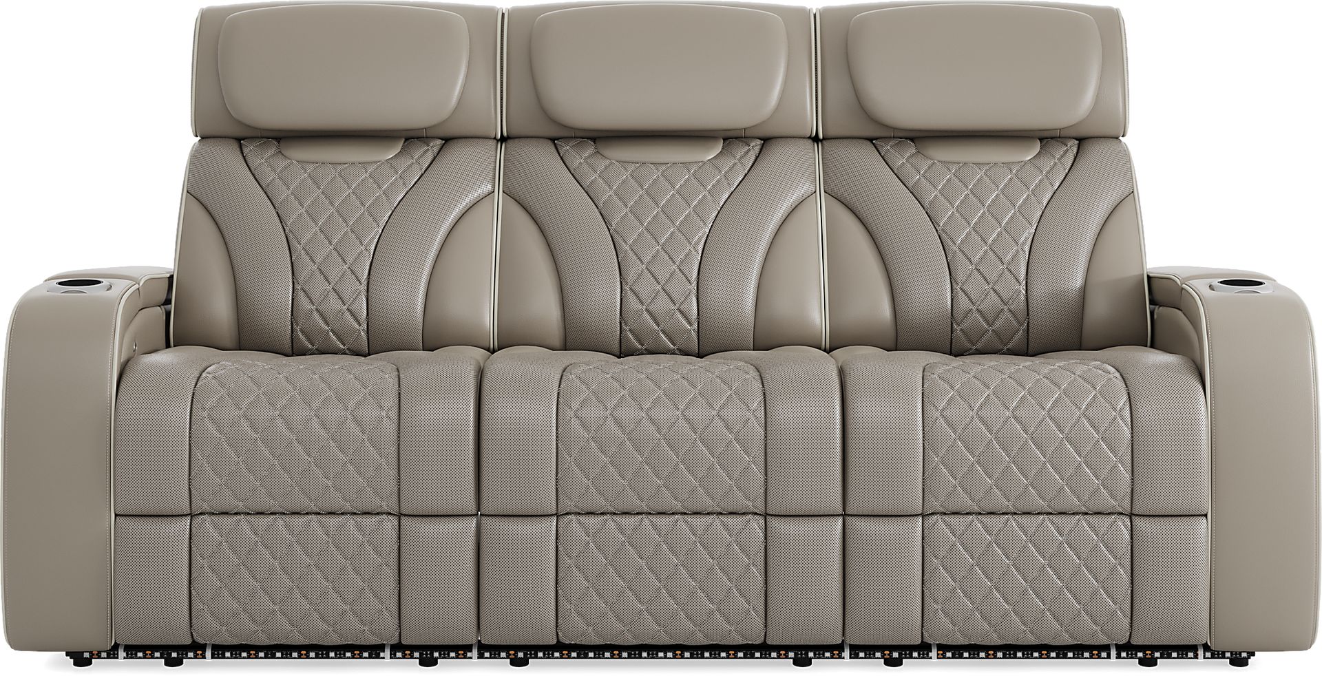 Horizon Ridge Beige Leather 6 Pc Triple Power Reclining Living Room with Massage and Heat - Image 2