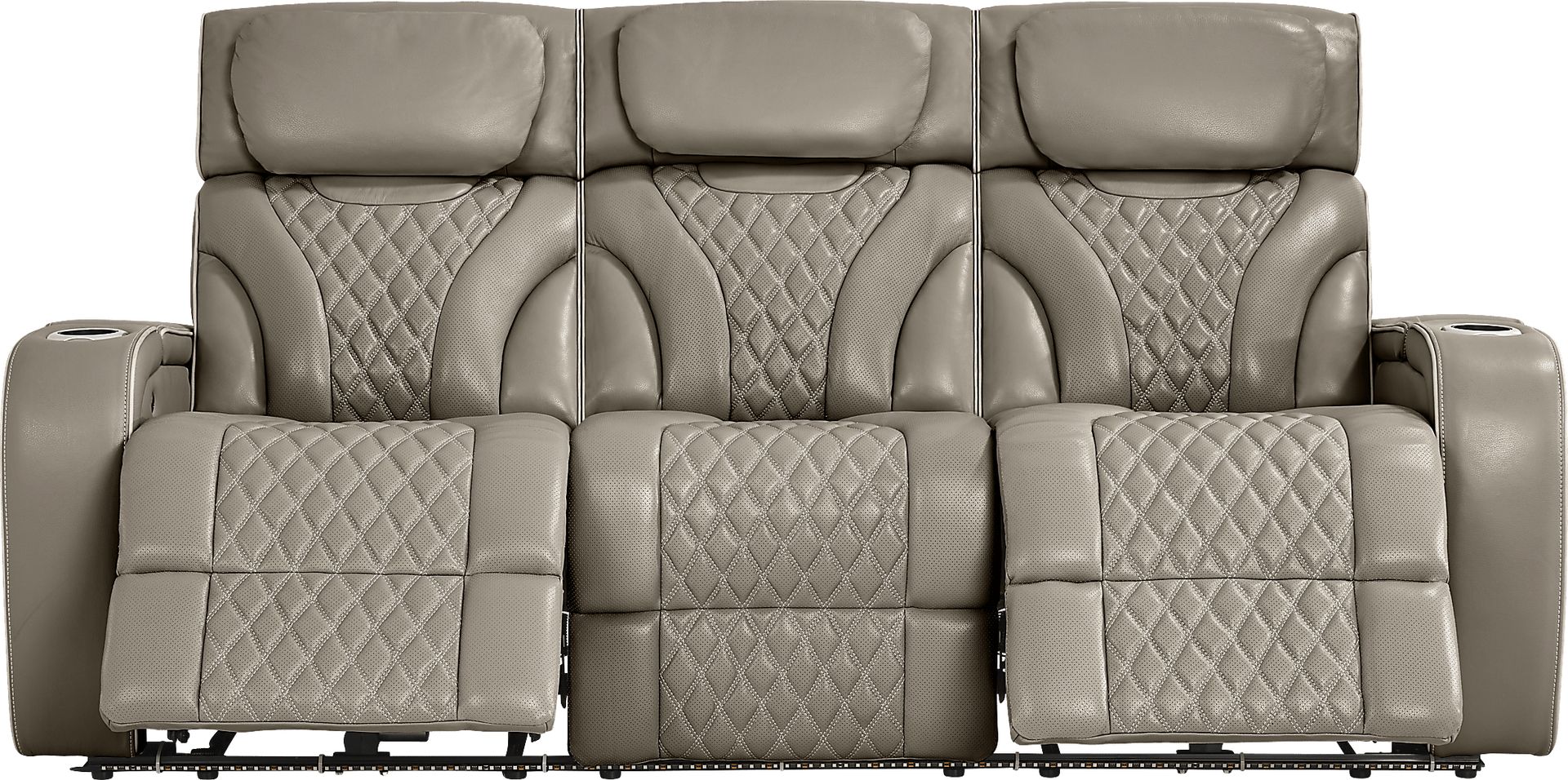 Horizon Ridge Beige Leather 2 Pc Living Room with Triple Power Reclining Sofa - Image 4