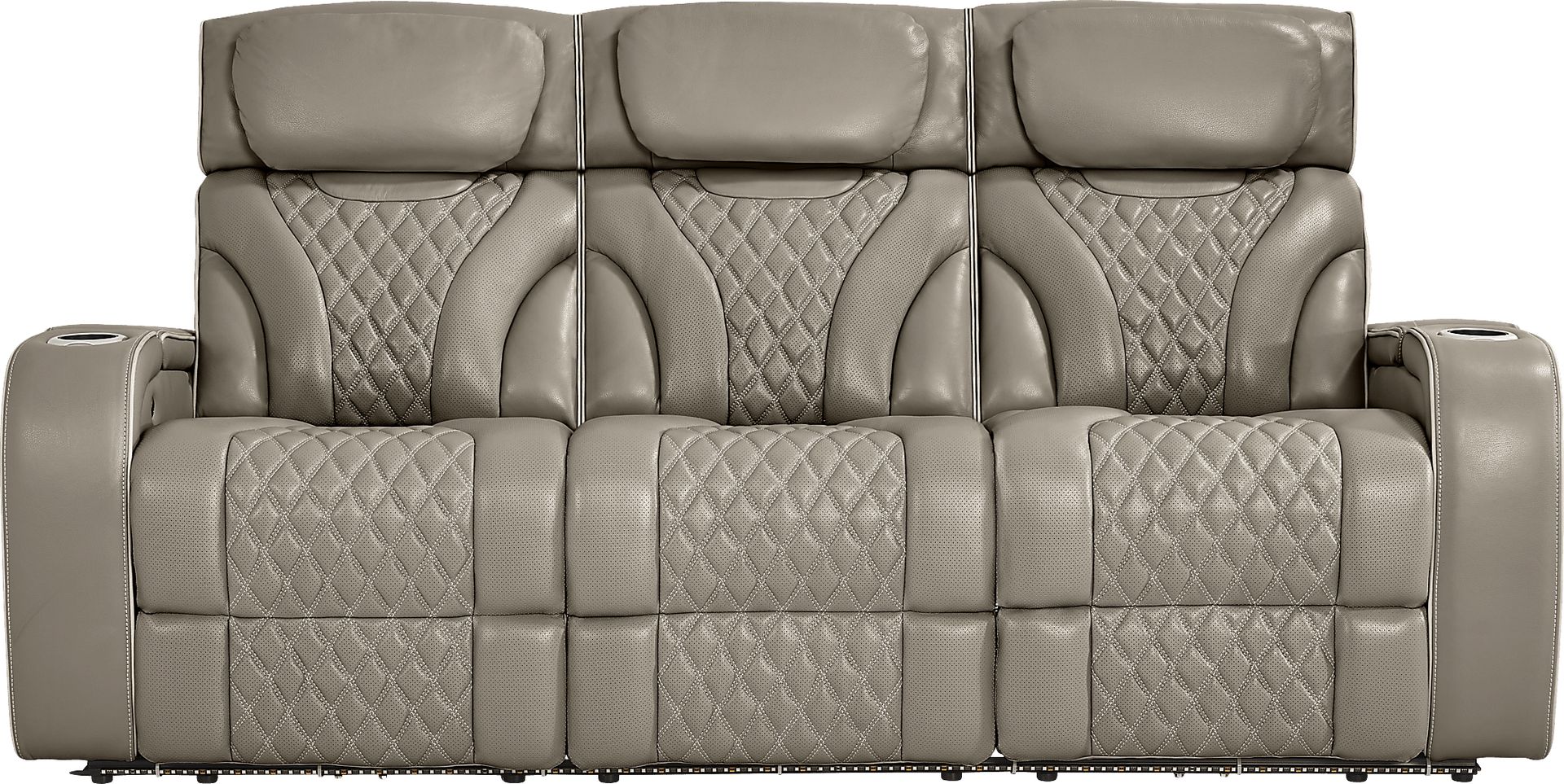 Horizon Ridge Beige Leather 8 Pc Triple Power Reclining Living Room with Massage and Heat - Image 3