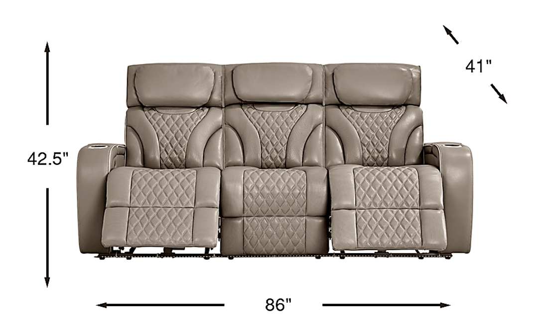 Horizon Ridge Leather Triple Power Reclining Sofa