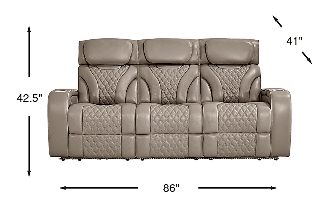 Horizon Ridge Leather Triple Power Reclining Sofa