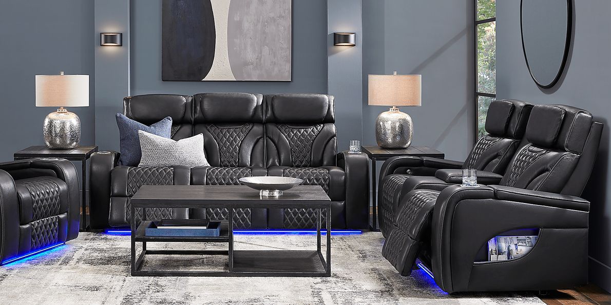 Horizon Ridge 5 Pc Leather Triple Power Reclining Living Room Set