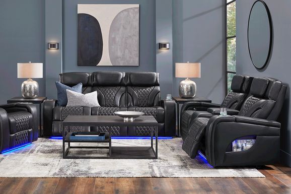 Horizon Ridge 7 Pc Leather Triple Power Reclining Living Room Set