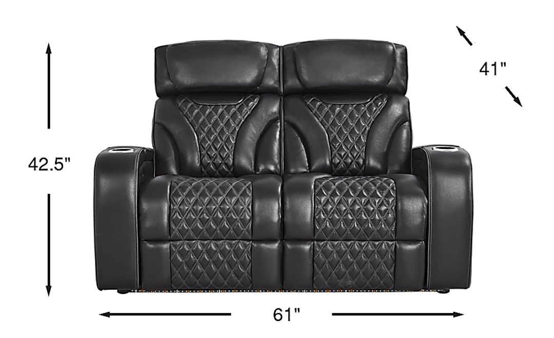 Horizon Ridge Leather Stationary Loveseat