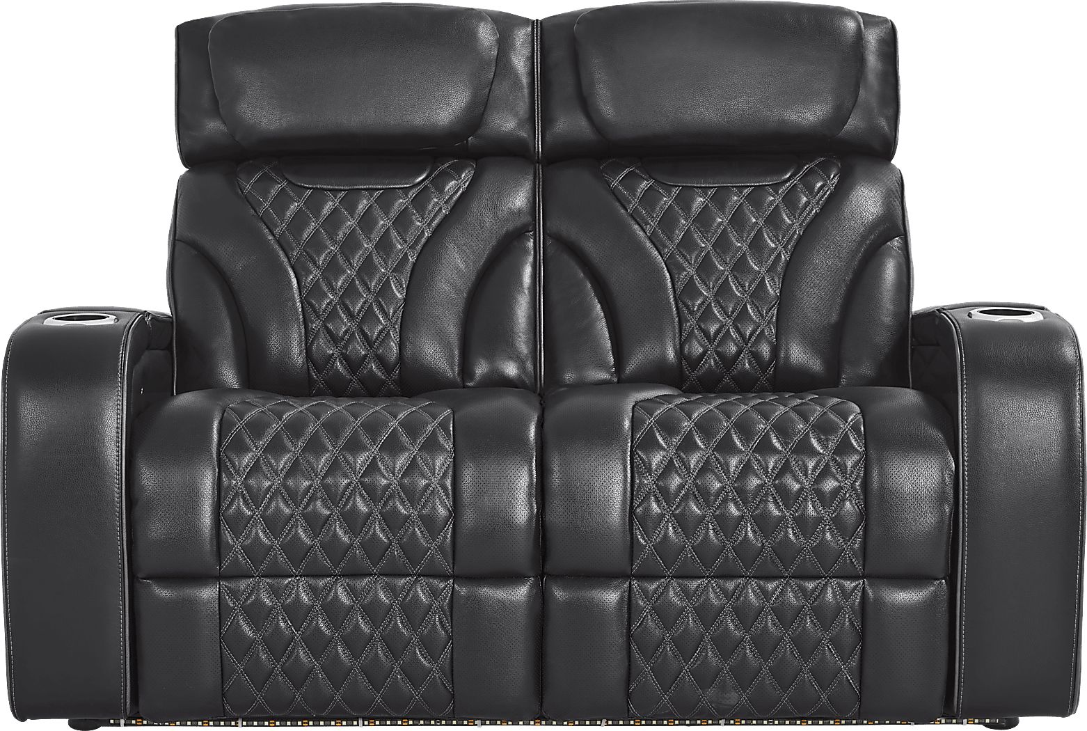 Horizon Ridge Black Leather Loveseat