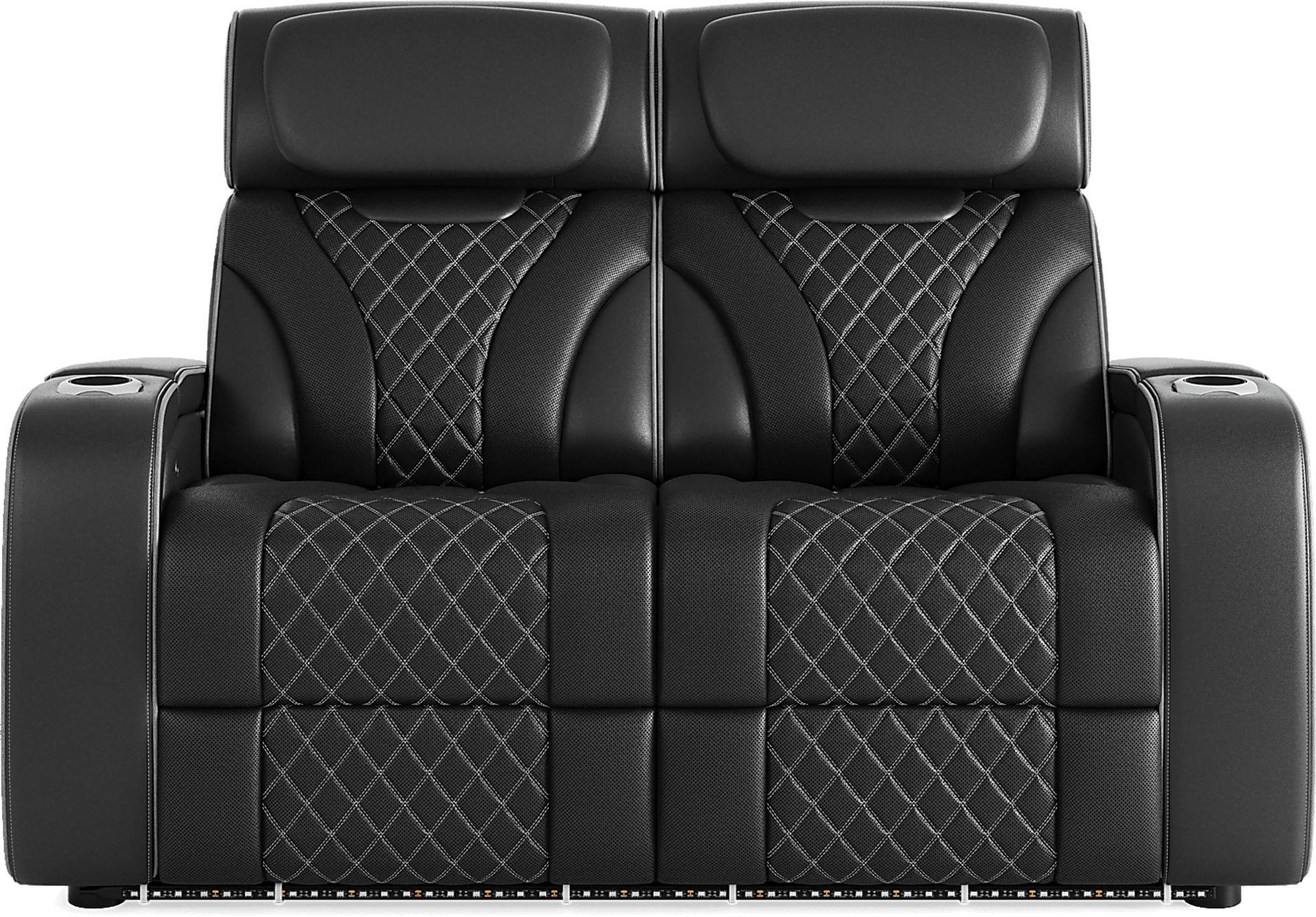 Horizon Ridge Black Leather Loveseat