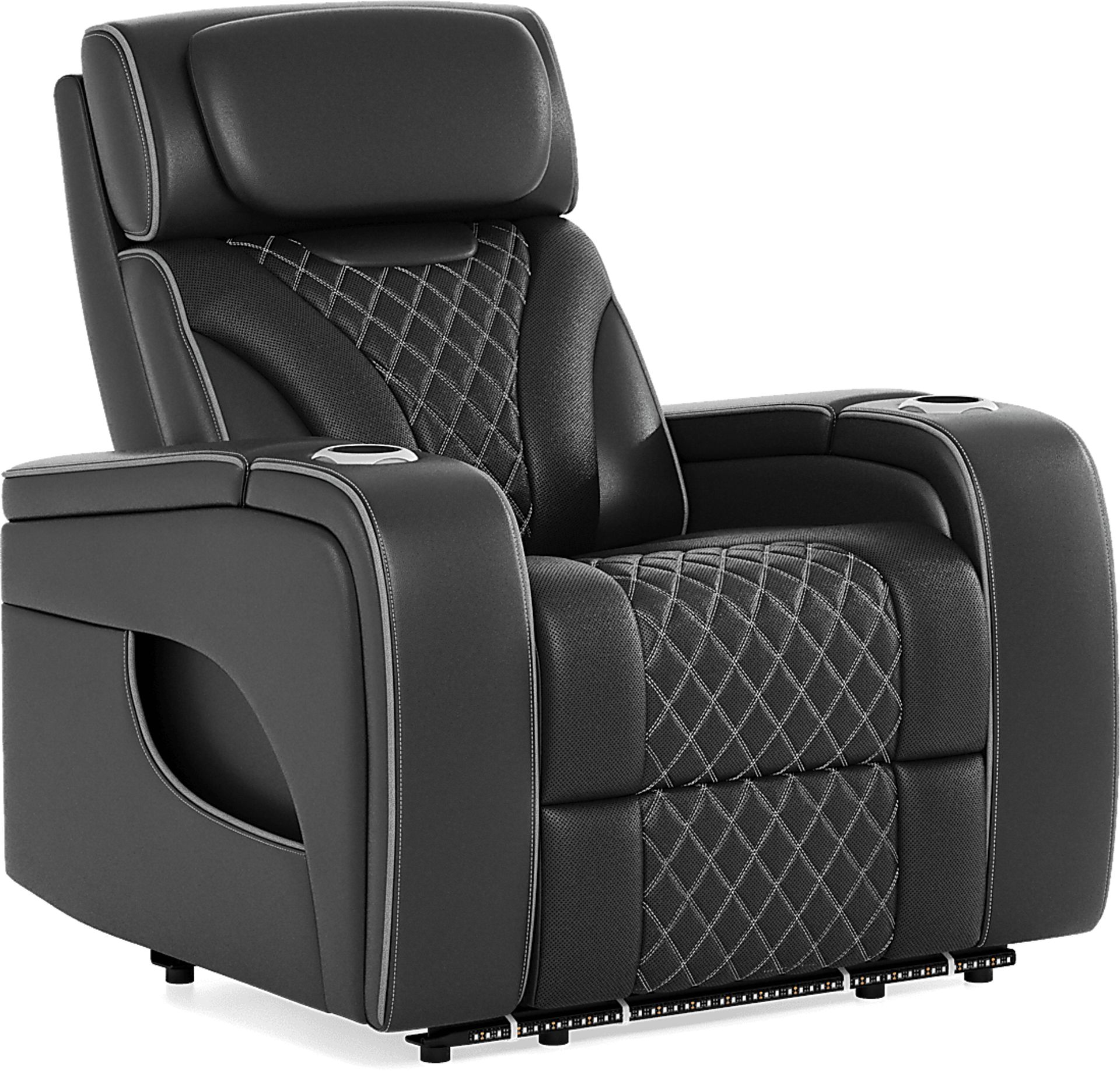 Horizon Ridge Black Leather 6 Pc Triple Power Reclining Living Room with Massage and Heat - Image 31