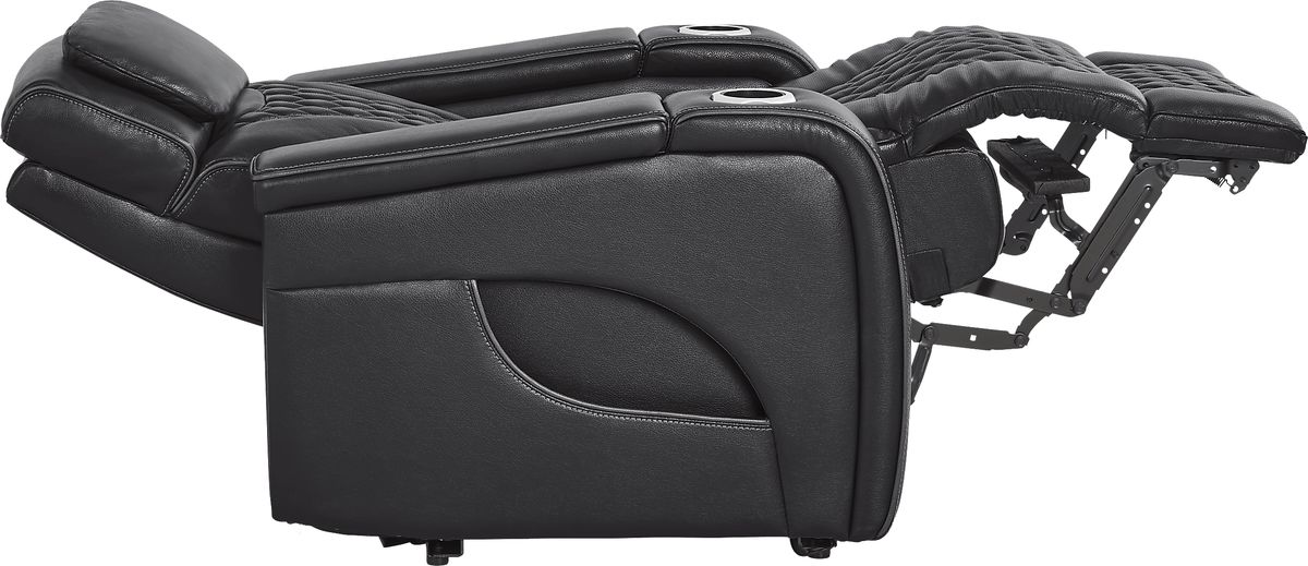 Horizon Ridge Black Leather Triple Power Recliner | Rooms to Go