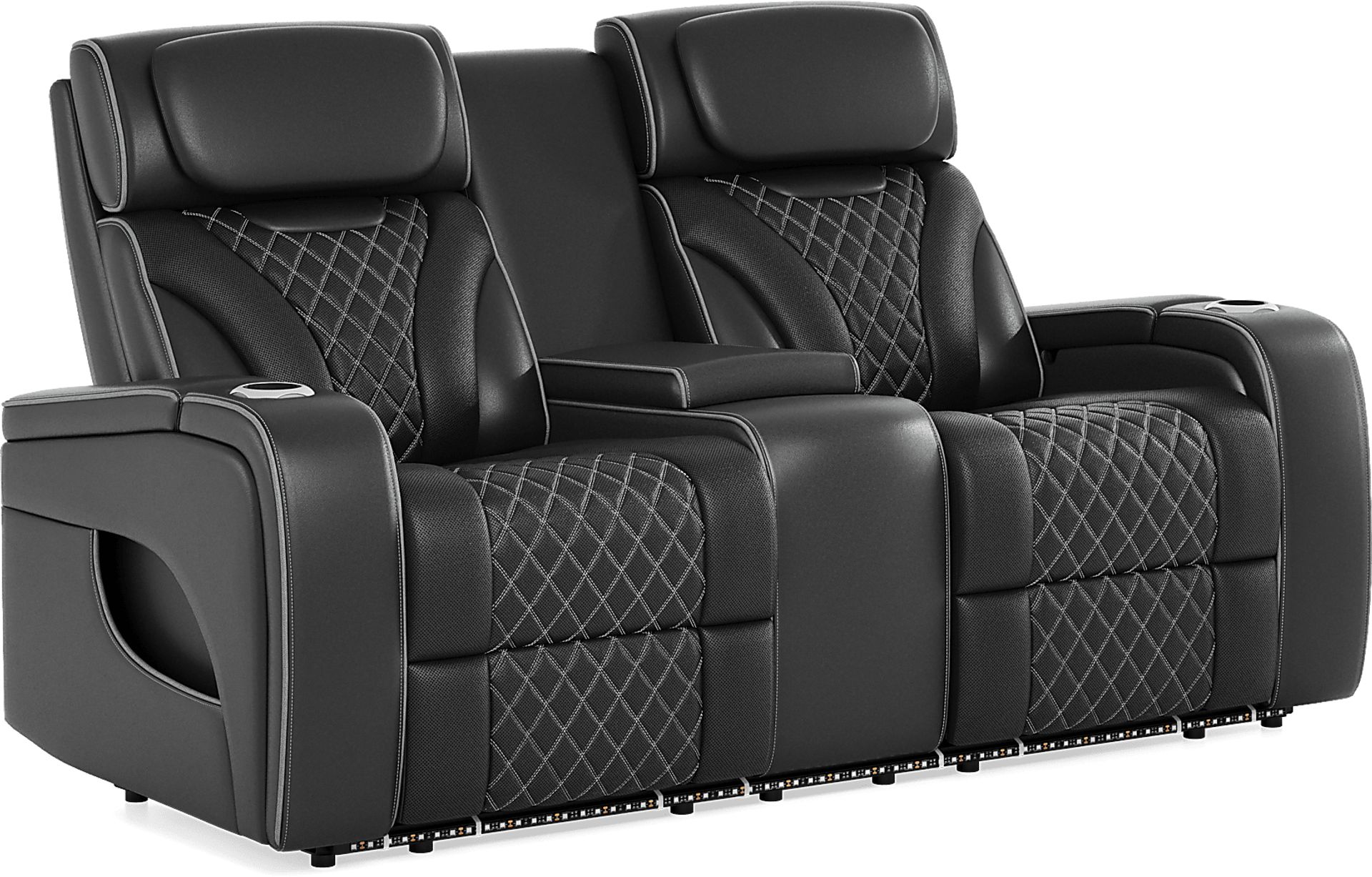 Horizon Ridge Black Leather 6 Pc Triple Power Reclining Living Room with Massage and Heat - Image 17
