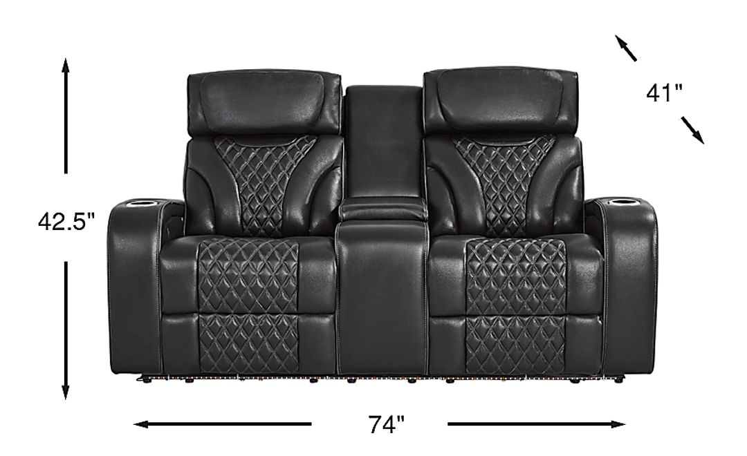 Horizon Ridge Leather Triple Power Reclining Loveseat