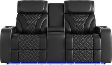 triple power reclining console loveseat