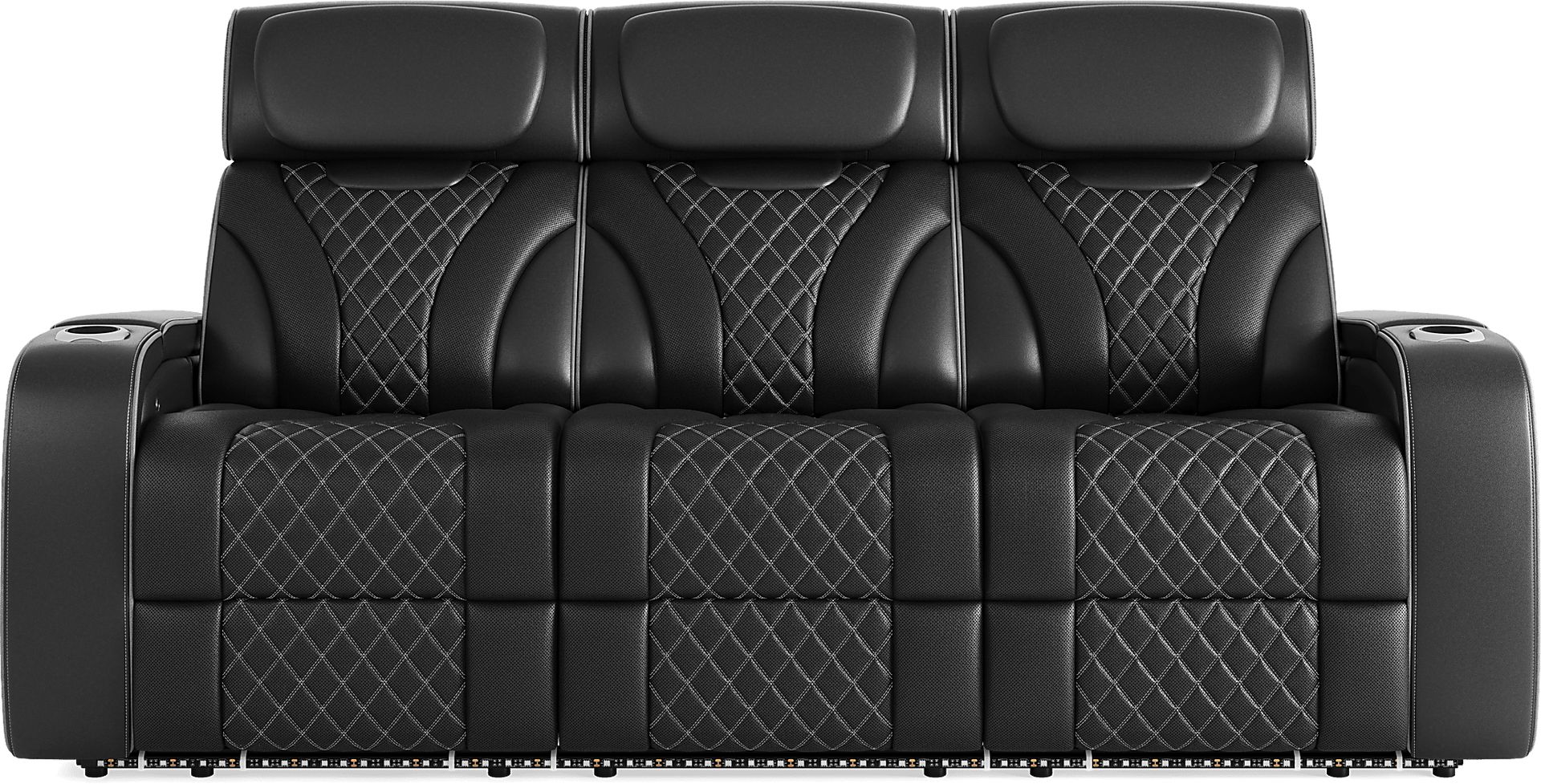 Horizon Ridge Black Leather 6 Pc Triple Power Reclining Living Room with Massage and Heat - Image 3
