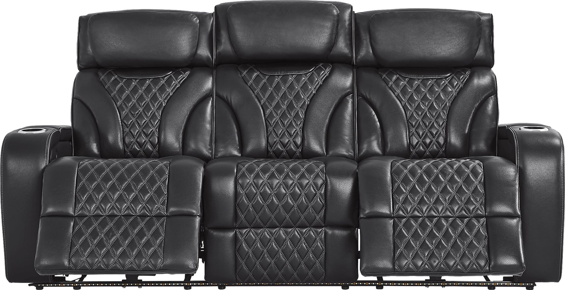 Horizon Ridge Black Leather 8 Pc Living Room with Triple Power Reclining Sofa - Image 4