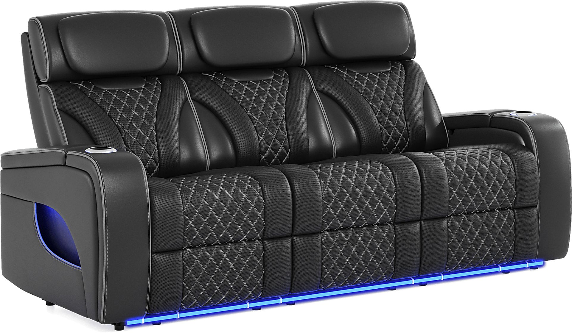 Horizon Ridge Black Leather 6 Pc Triple Power Reclining Living Room with Massage and Heat - Image 6