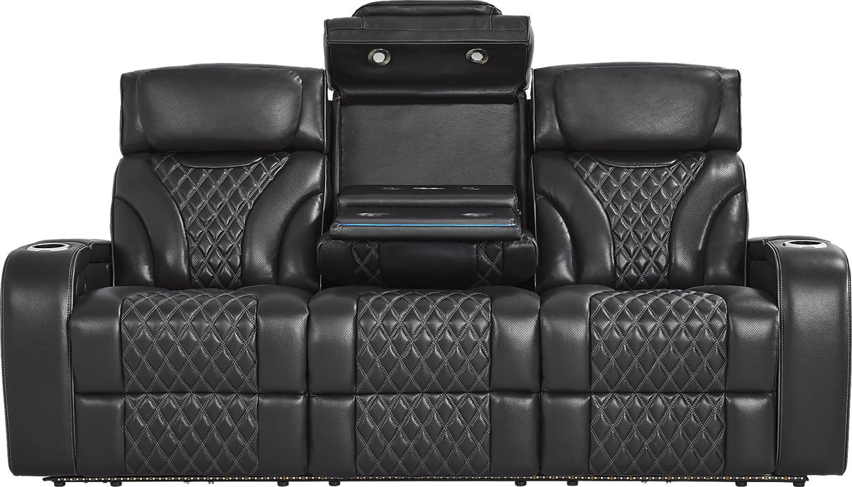 Horizon Ridge 5 Pc Black Leather Triple Power Reclining Living Room Set With Triple Power 3416