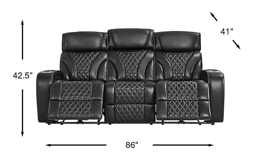 Horizon Ridge Leather Triple Power Reclining Sofa