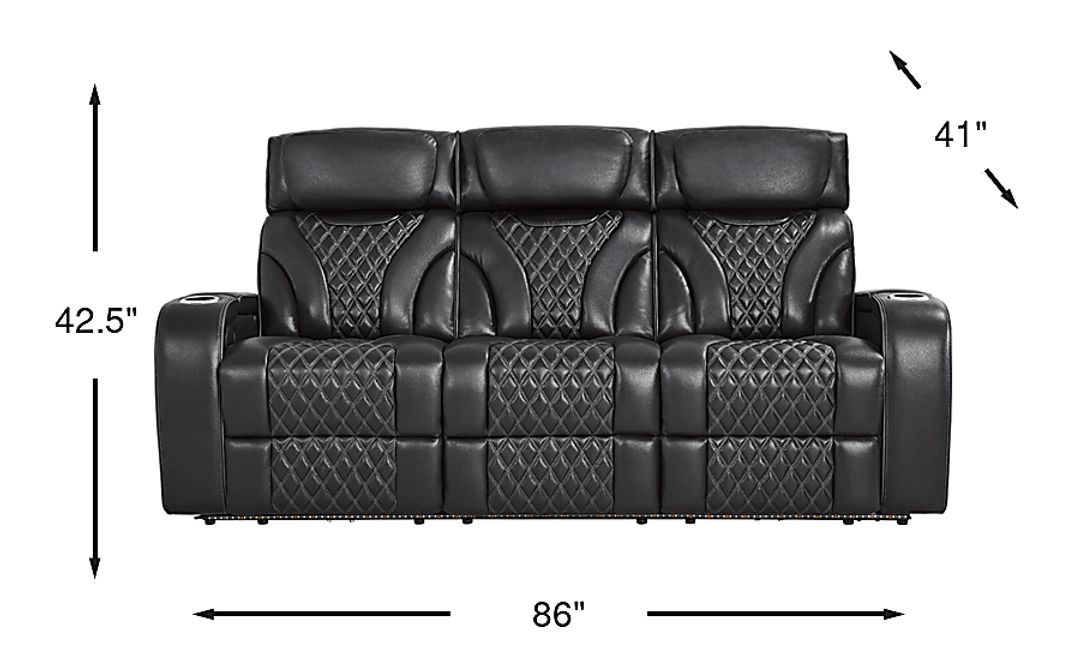Horizon Ridge Leather Triple Power Reclining Sofa