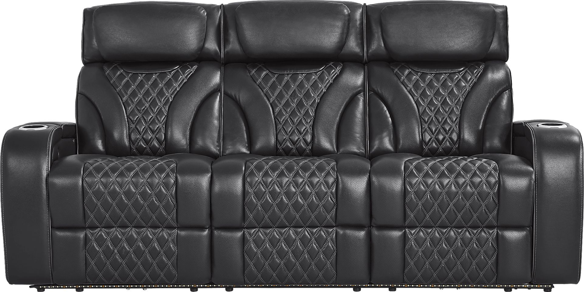 Horizon Ridge Black Leather 8 Pc Living Room with Triple Power Reclining Sofa - Image 2