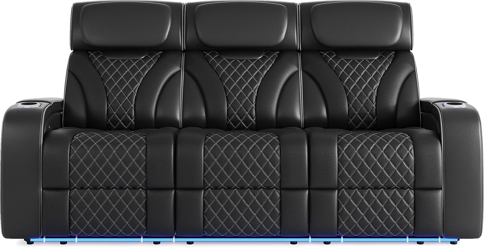 Horizon Ridge Black Leather 8 Pc Triple Power Reclining Living Room with Massage and Heat - Image 2